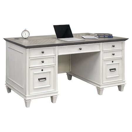 Hartford Double Pedestal Desk White IMHF680W